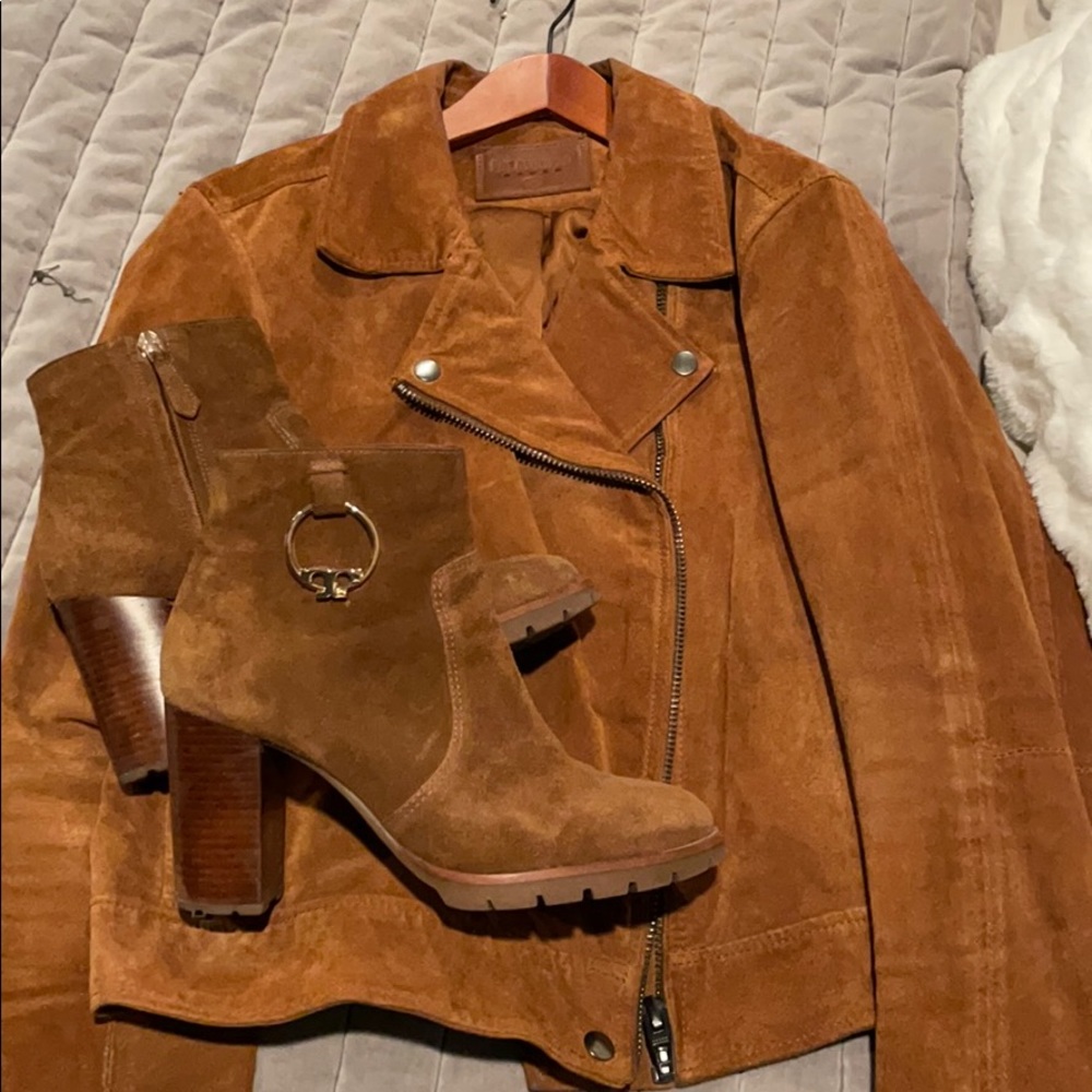 Tory Burch Cognac Suede Bootie